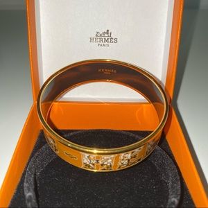 HERMES Gold Bangle Cuff